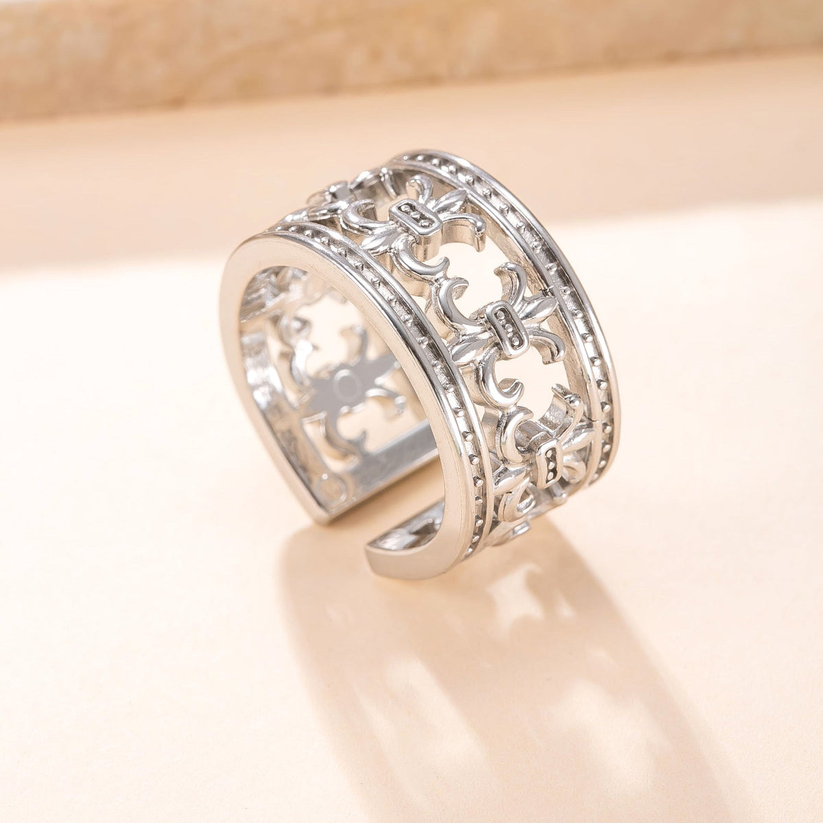 Anillo Corona Imperial | Oro blanco
