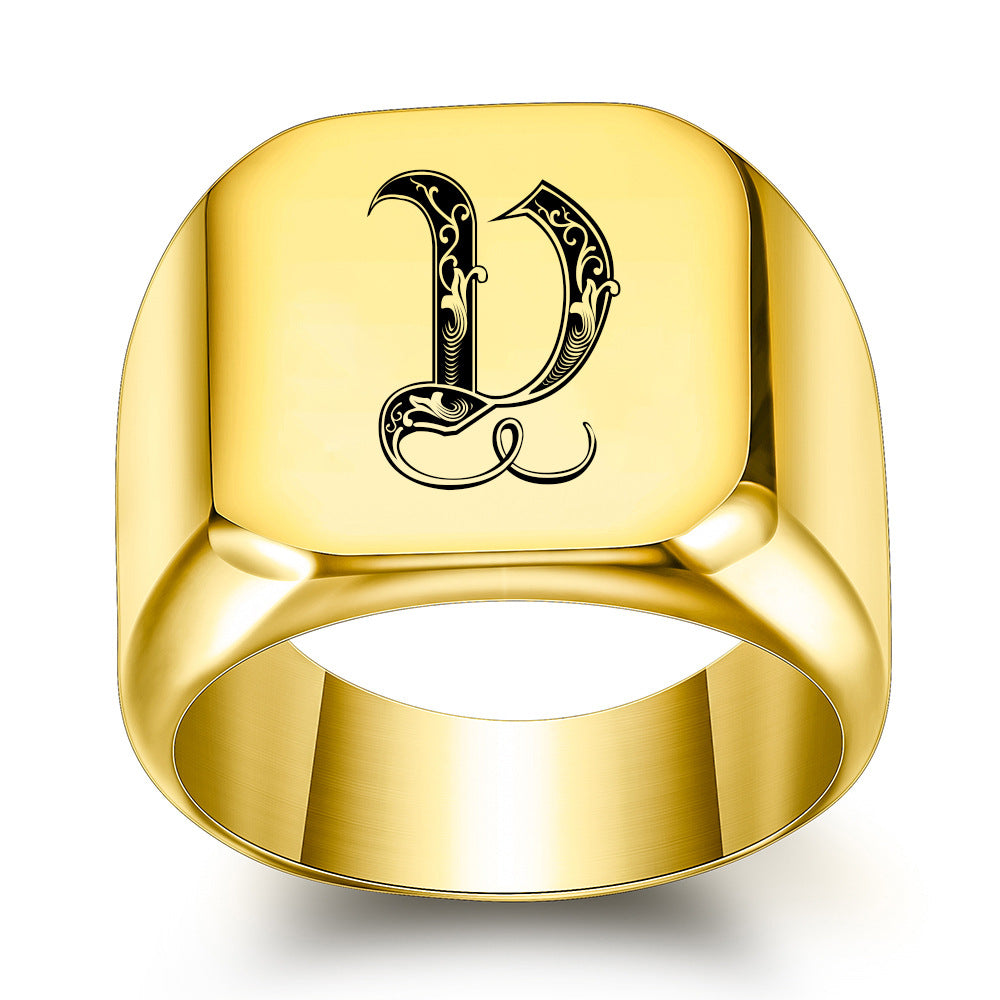 Anillo con Inicial Clásico Noble | Oro