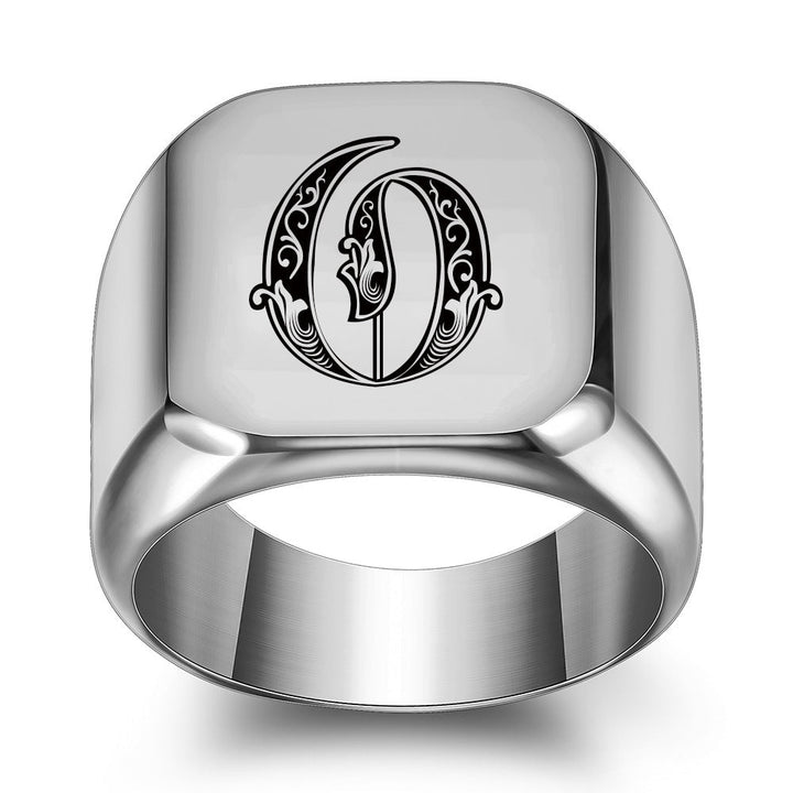 Anillo con Inicial Clásico Noble | Oro blanco