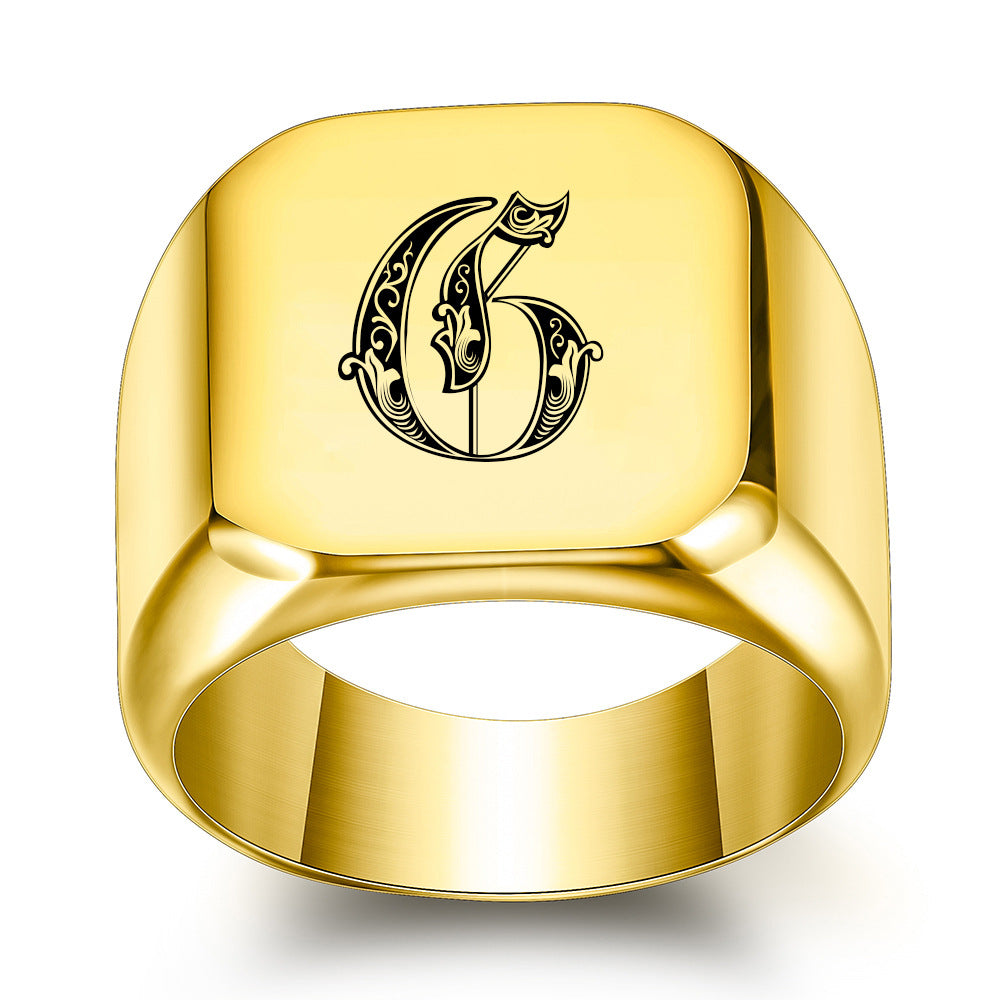 Anillo con Inicial Clásico Noble | Oro