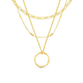 Collar Círculo Abierto Tres Filas | Oro