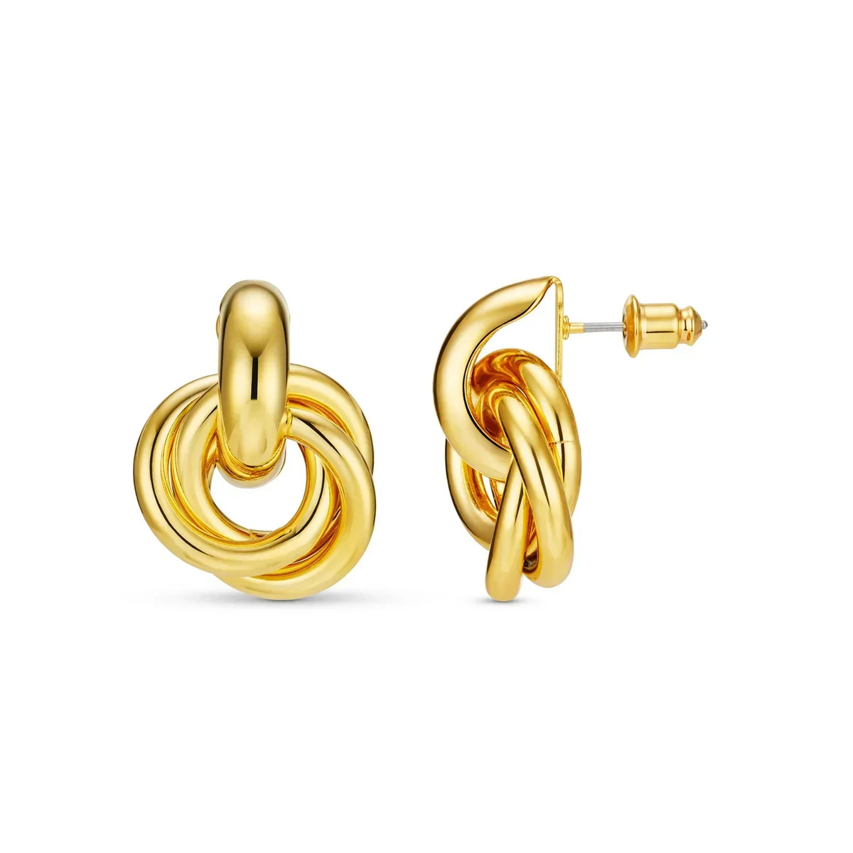 Aretes Llamativos Entrelazados | Oro blanco