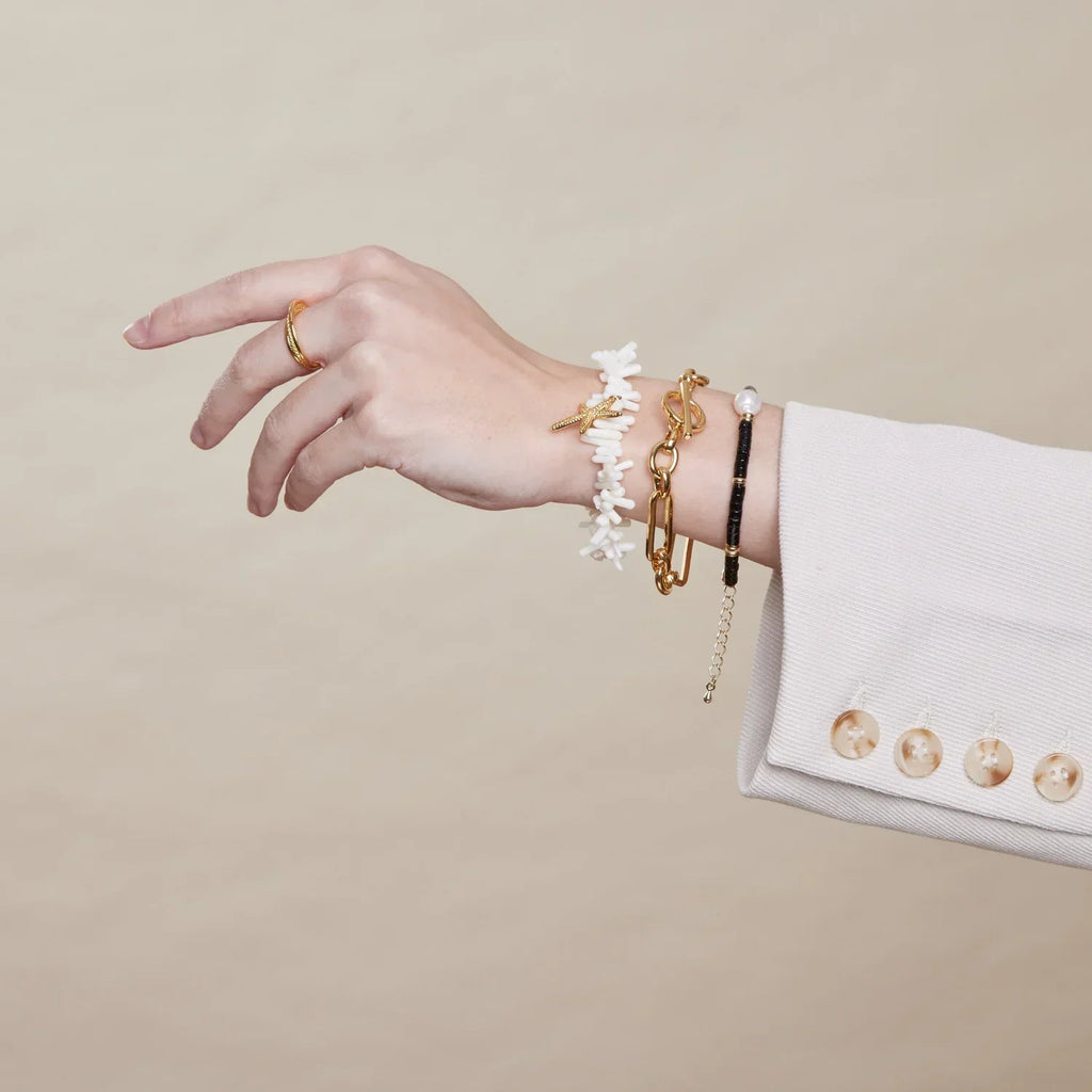 Pulsera T-Bar Eslabonada | Oro