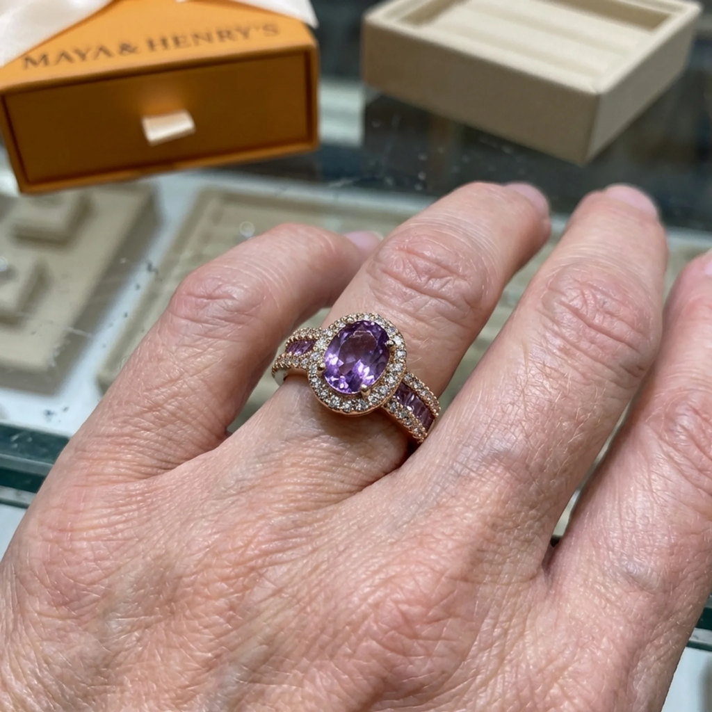 Anillo Odelia Violeta Lumina | Oro rosa