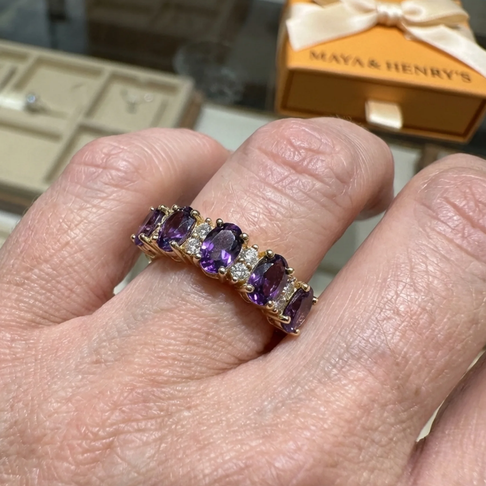 Anillo Orlina Crest Violeta | Oro rosa