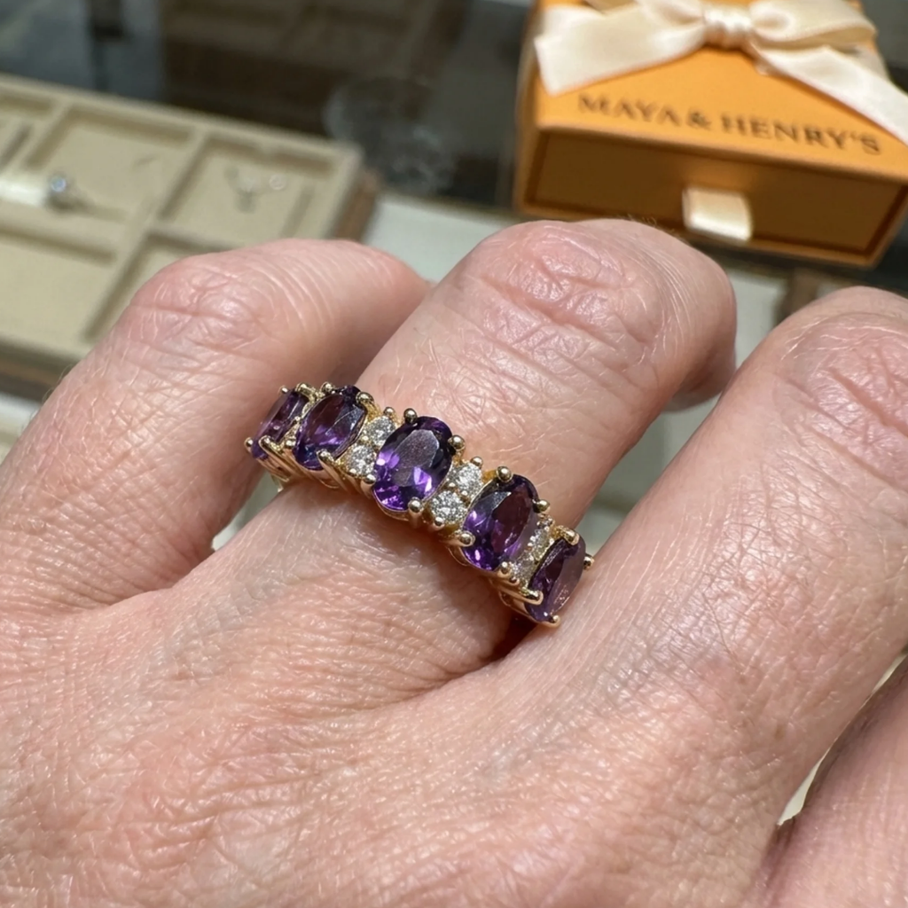 Anillo Orlina Crest Violeta | Oro rosa