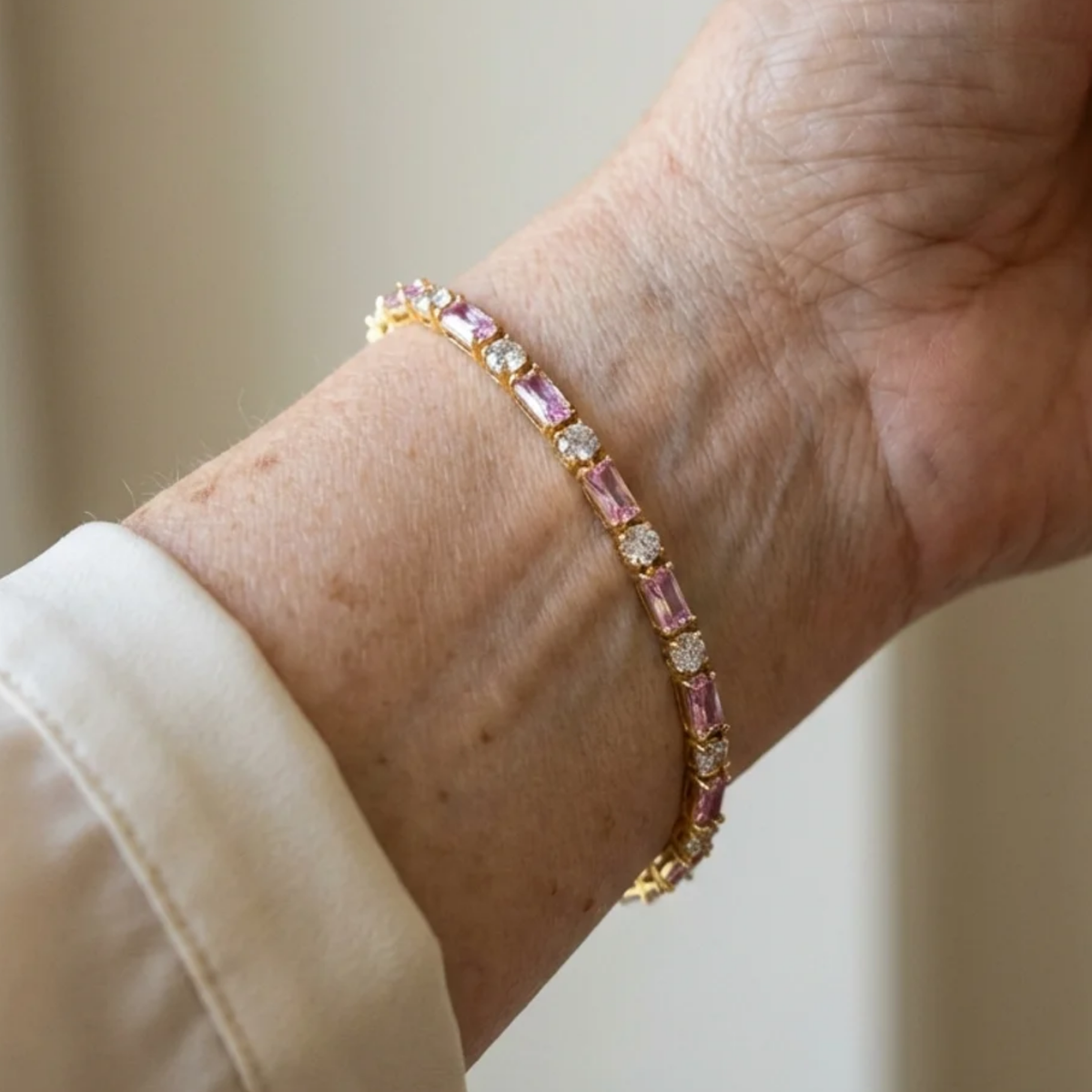 Pulsera de Tenis Peonía Spark | Oro