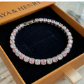 Pulsera de Tenis Zafiro Rosa Dúo | Oro blanco