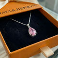 Collar con dije Gota Rosa | Oro blanco