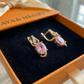 Aretes Colgantes Amanecer Rosa | Oro