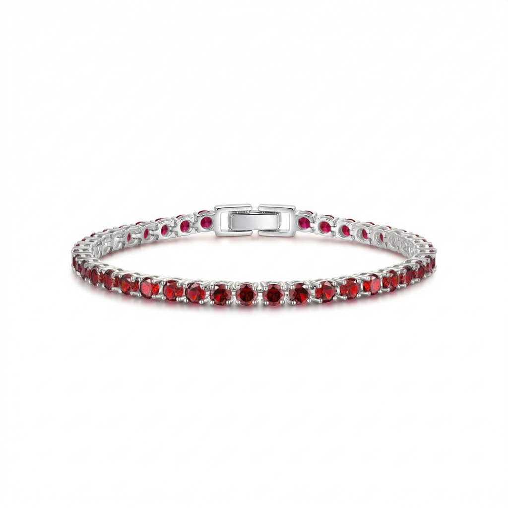 Pulsera de Tenis Rubí | Oro blanco