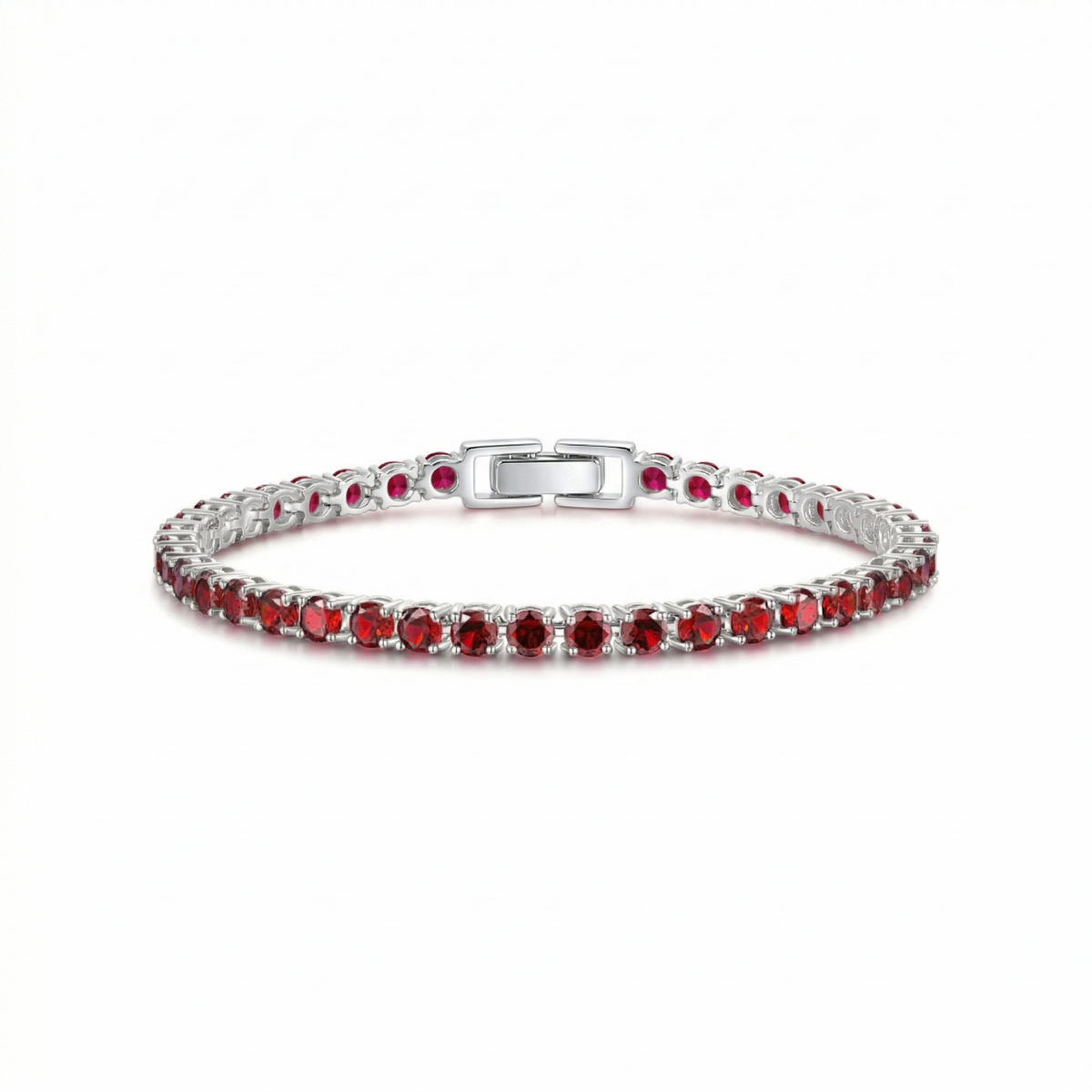 Pulsera de Tenis Rubí | Oro blanco