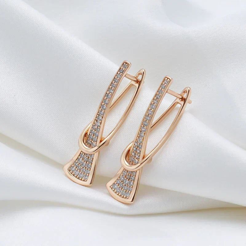 Aretes Capas Radiantes de Cristal | Oro