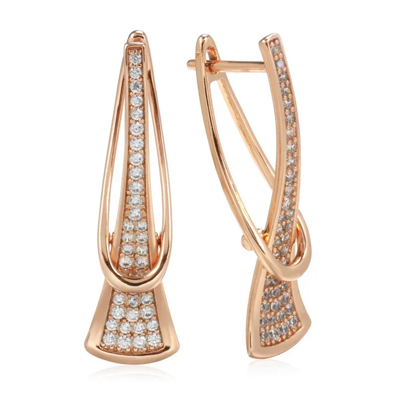 Aretes Capas Radiantes de Cristal | Oro