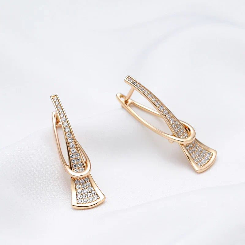Aretes Capas Radiantes de Cristal | Oro