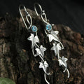 Aretes Hoja Elfo | Oro blanco