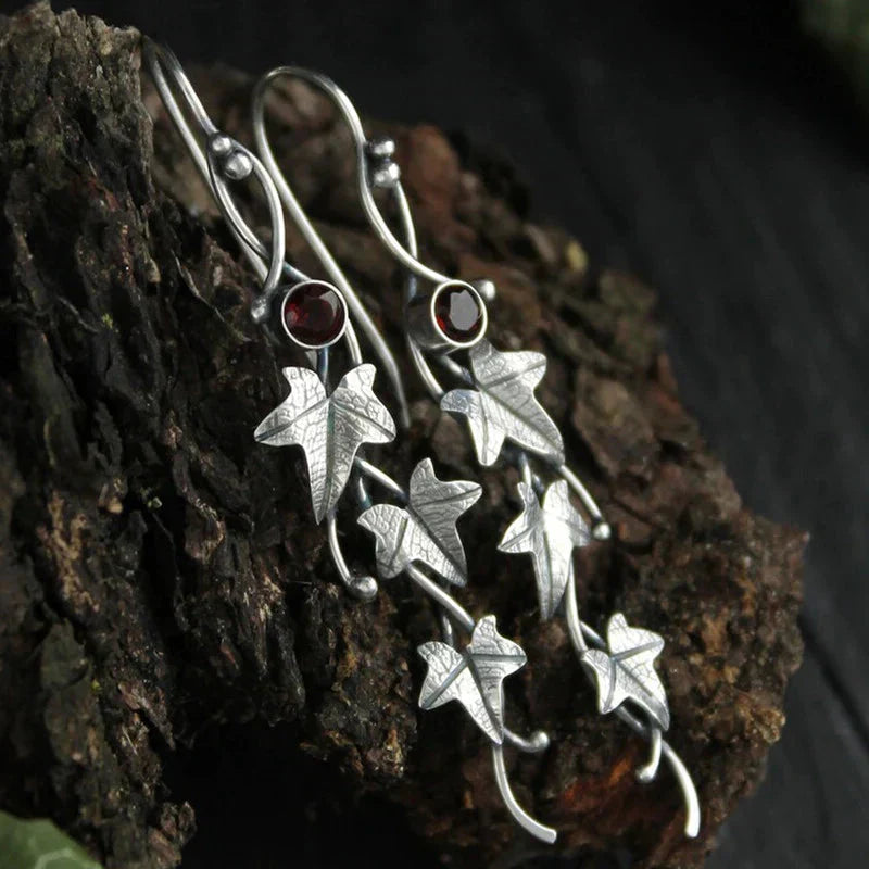 Aretes Hoja Elfo | Oro blanco