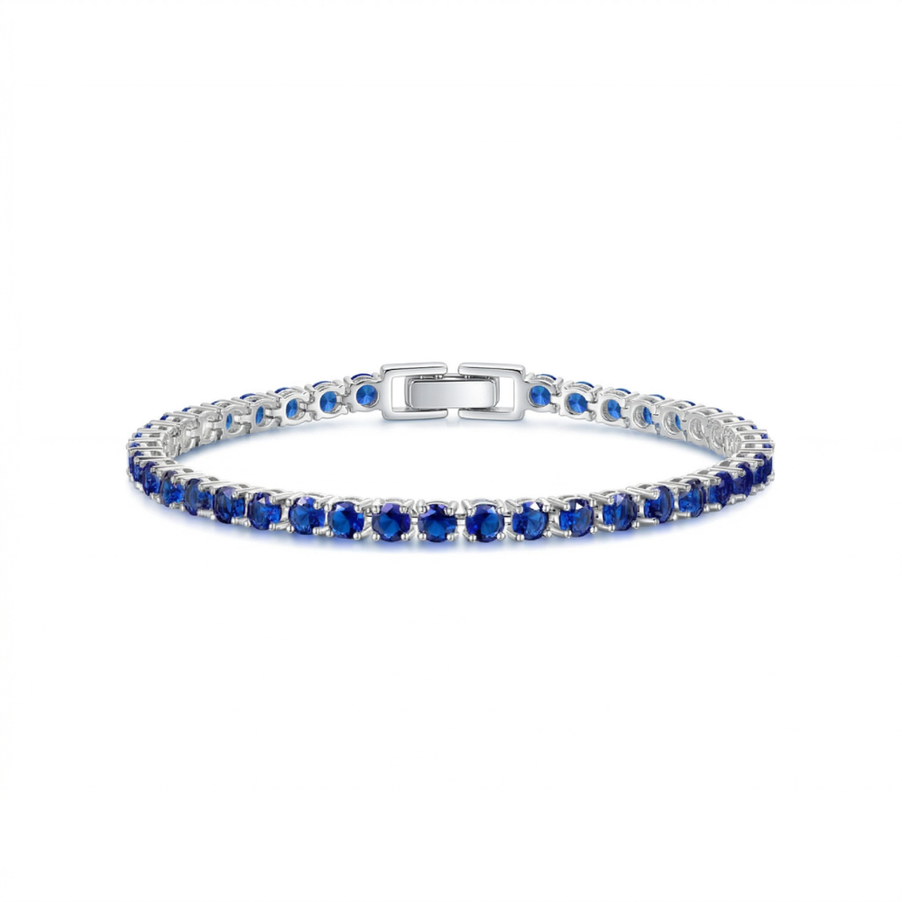 Pulsera Tenis de Zafiro | Oro blanco