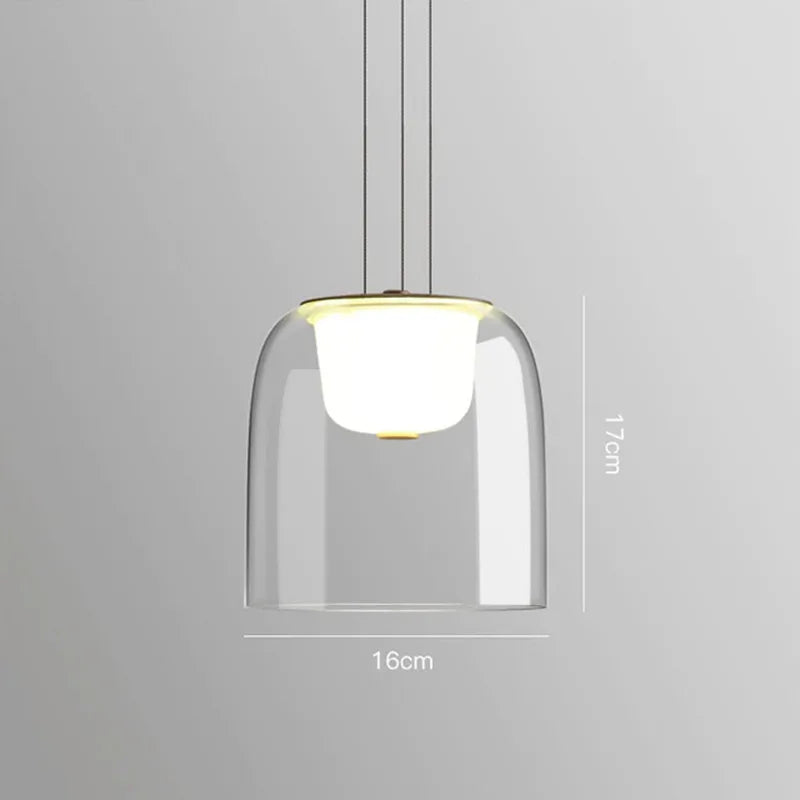 מרנה – מנורה תלויה LED מודרנית מזכוכית