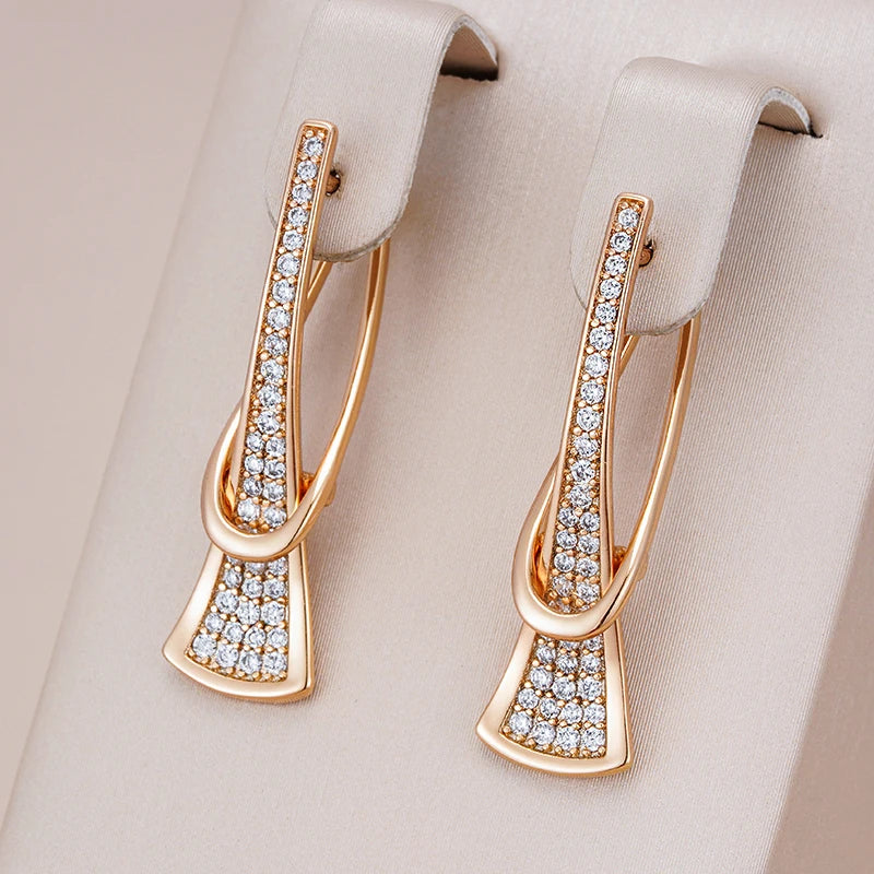 Aretes Capas Radiantes de Cristal | Oro
