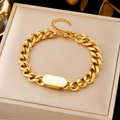 Pulsera Cubana con Dije | Oro