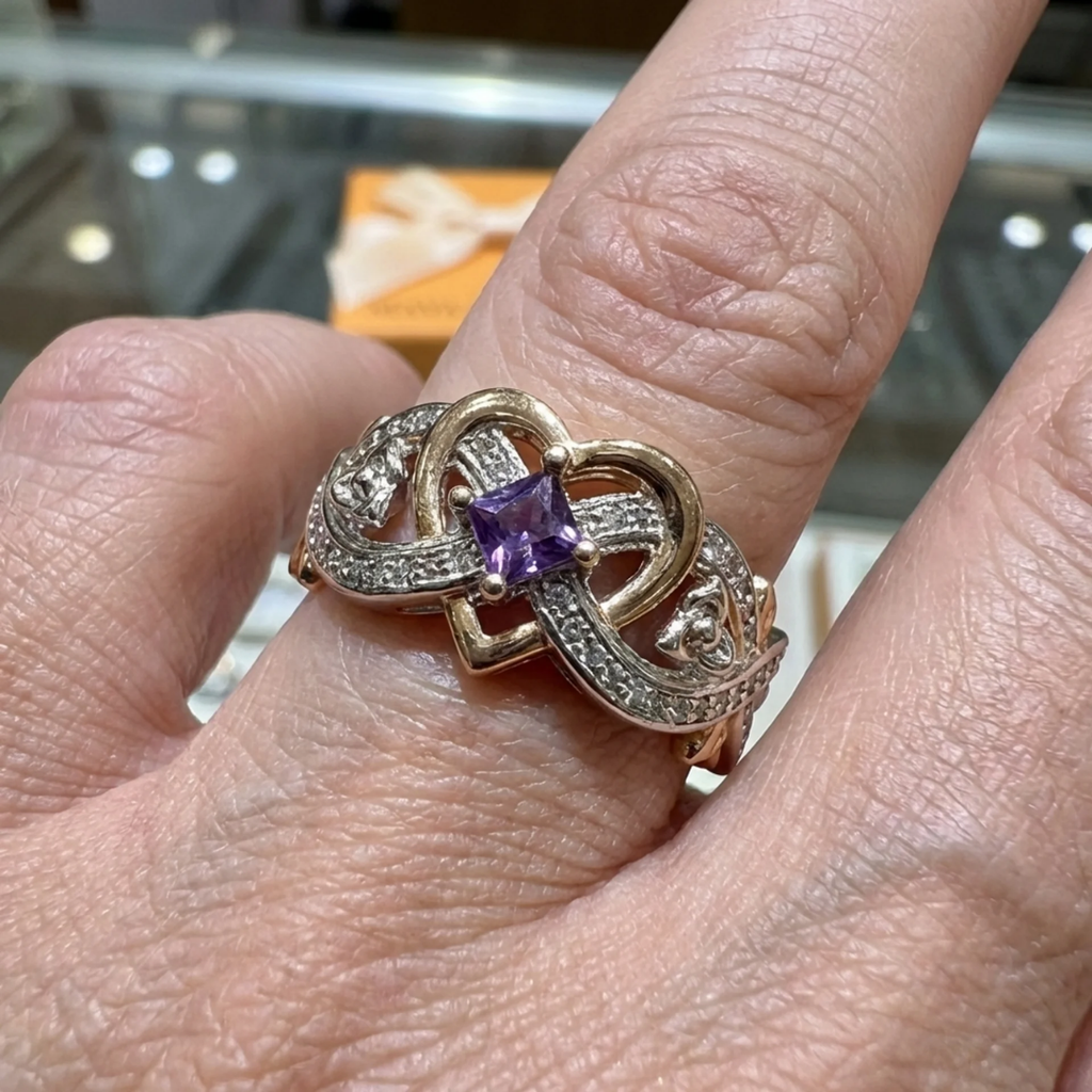 Anillo Violetheart de Oro y Plata | Oro mixto