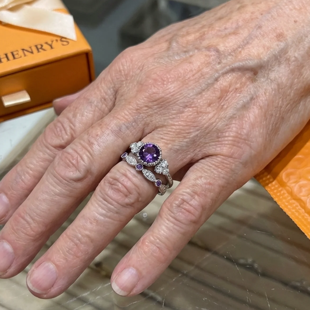 Juego de Anillos Corona Violetis | Oro blanco