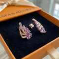 Aretes Ala Amatista Viorelle | Oro rosa