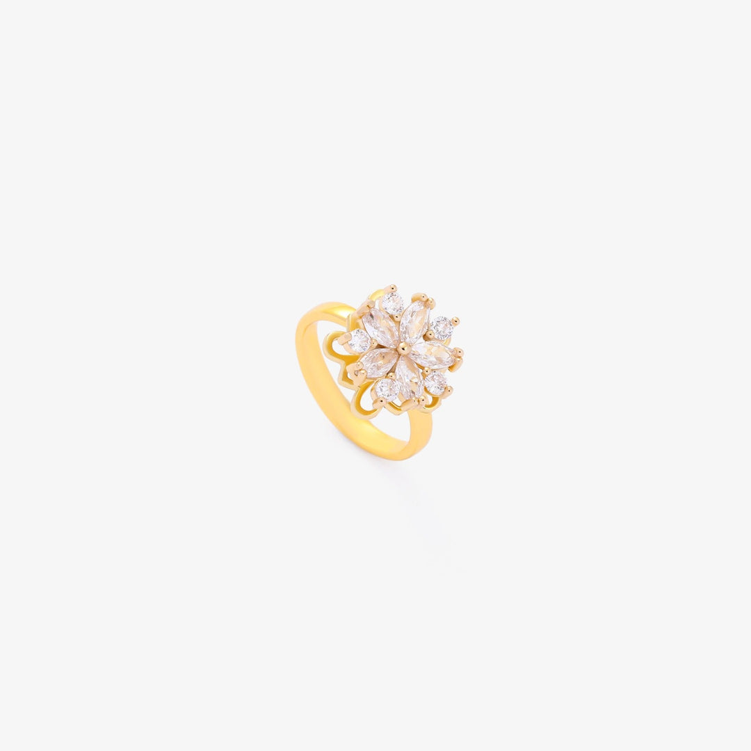 Anillo Giratorio Flora con Acentos | Oro