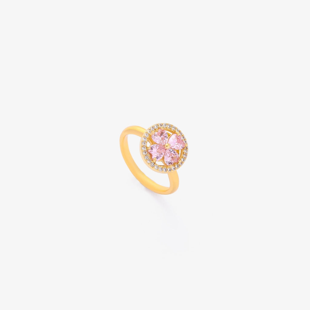 Anillo Corazón Rosa Giratorio | Oro