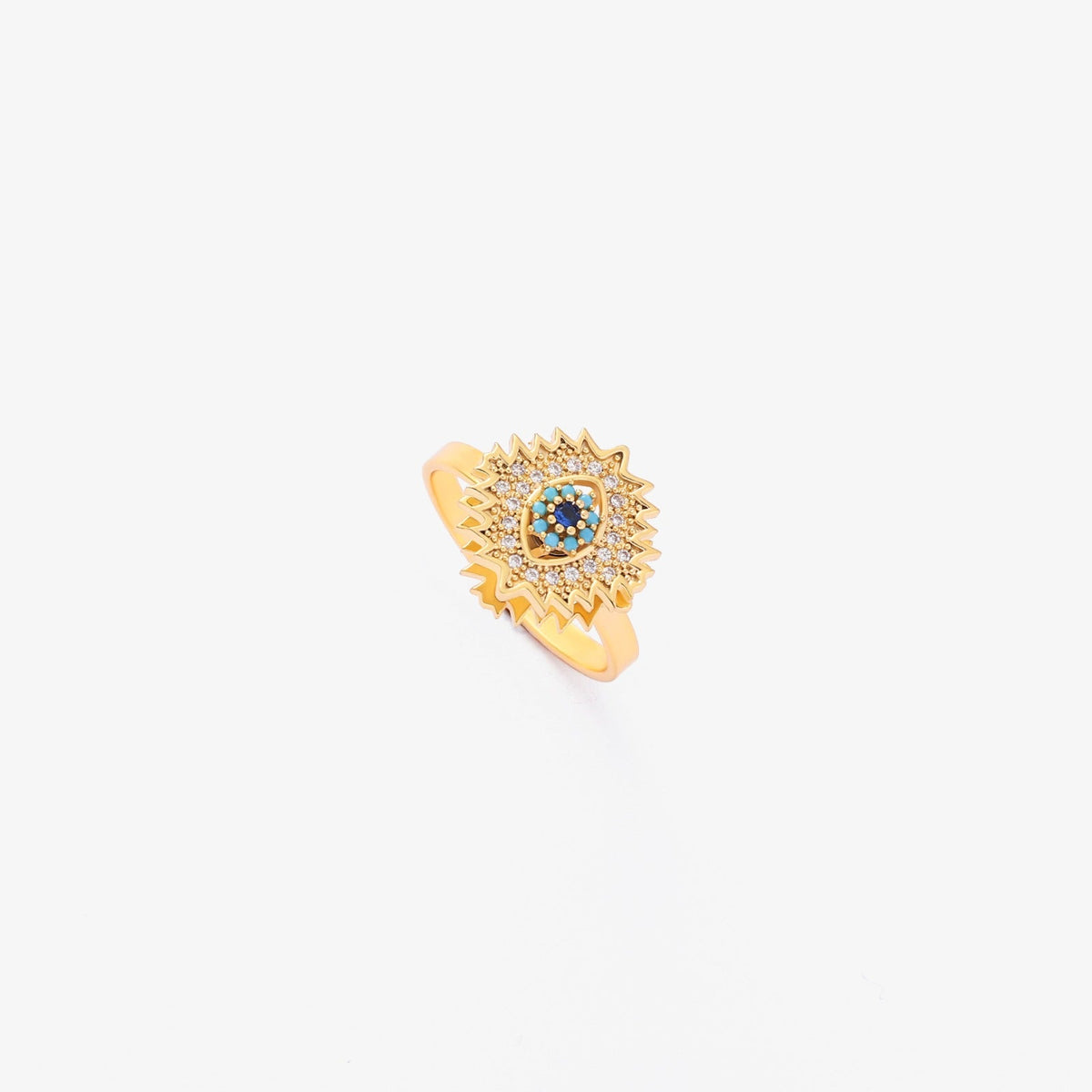 Anillo Giratorio de Zafiro Resplandor Solar | Oro