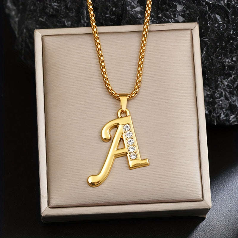 Collar con inicial de cristal | Oro