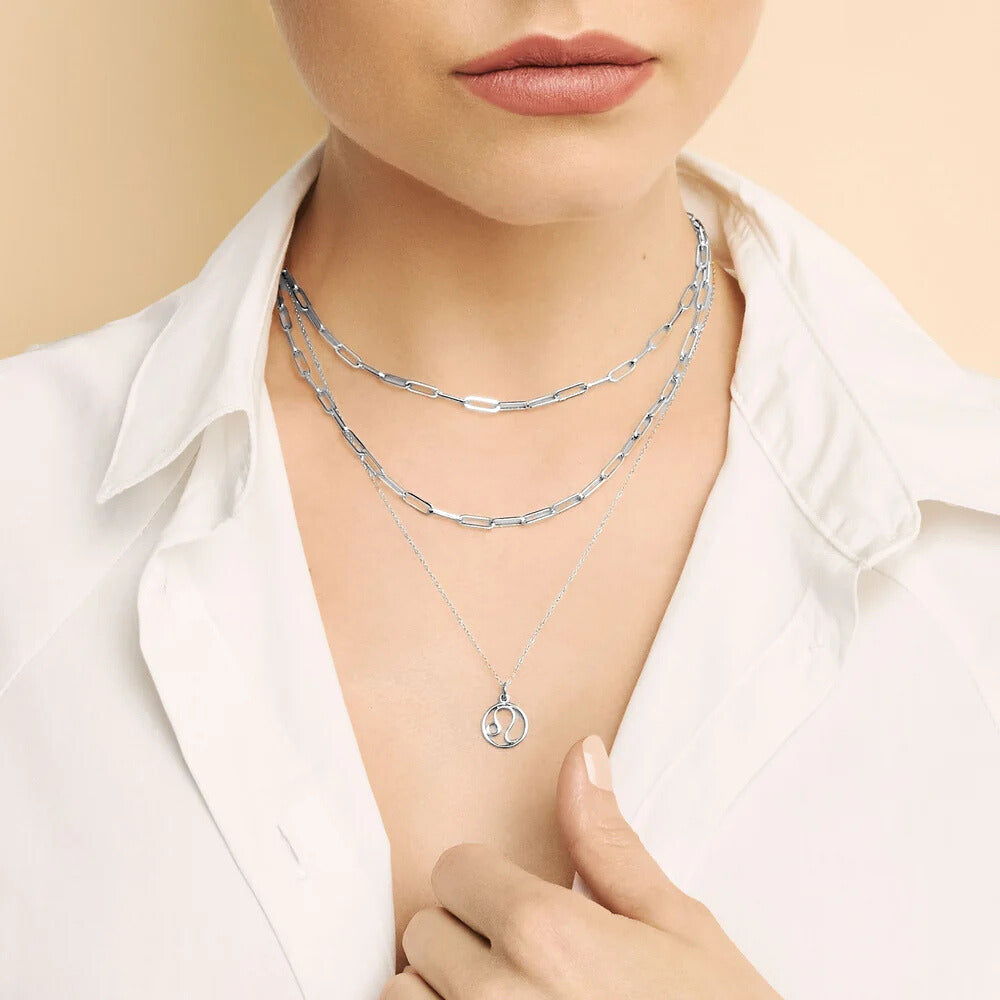 Collar con dije de signo zodiacal | Oro blanco