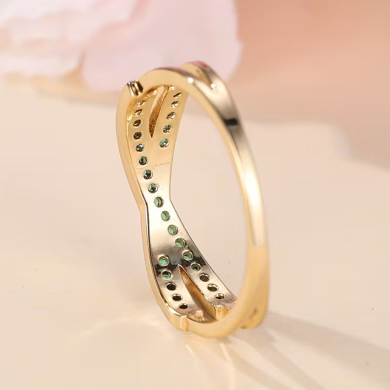 Anillo Flujo de Esmeralda | Oro