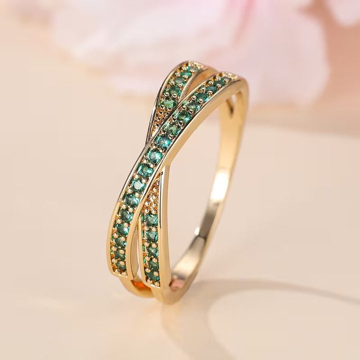 Anillo Flujo de Esmeralda | Oro