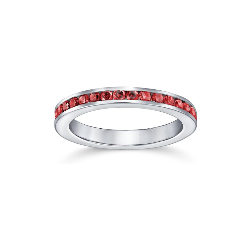 Anillo de Eternidad con Rubí | Oro blanco