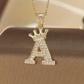 Collar con Inicial y Corona | Oro