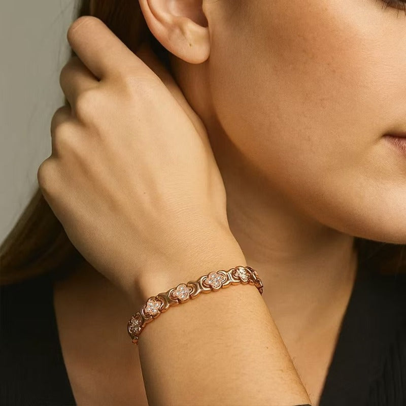 Pulsera Flor de Cristal Cobre