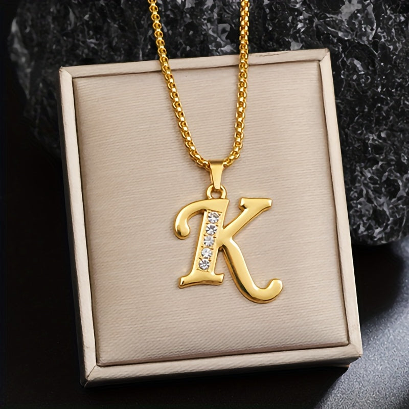 Collar con inicial de cristal | Oro