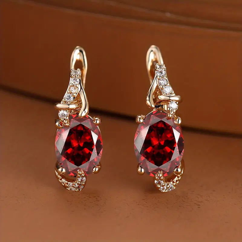 Aretes Gota Crepúsculo Carmesí | Oro