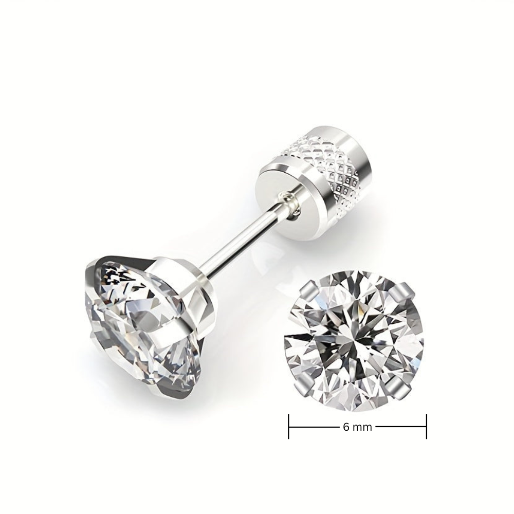 Aretes Solitario Clásicos | Oro blanco