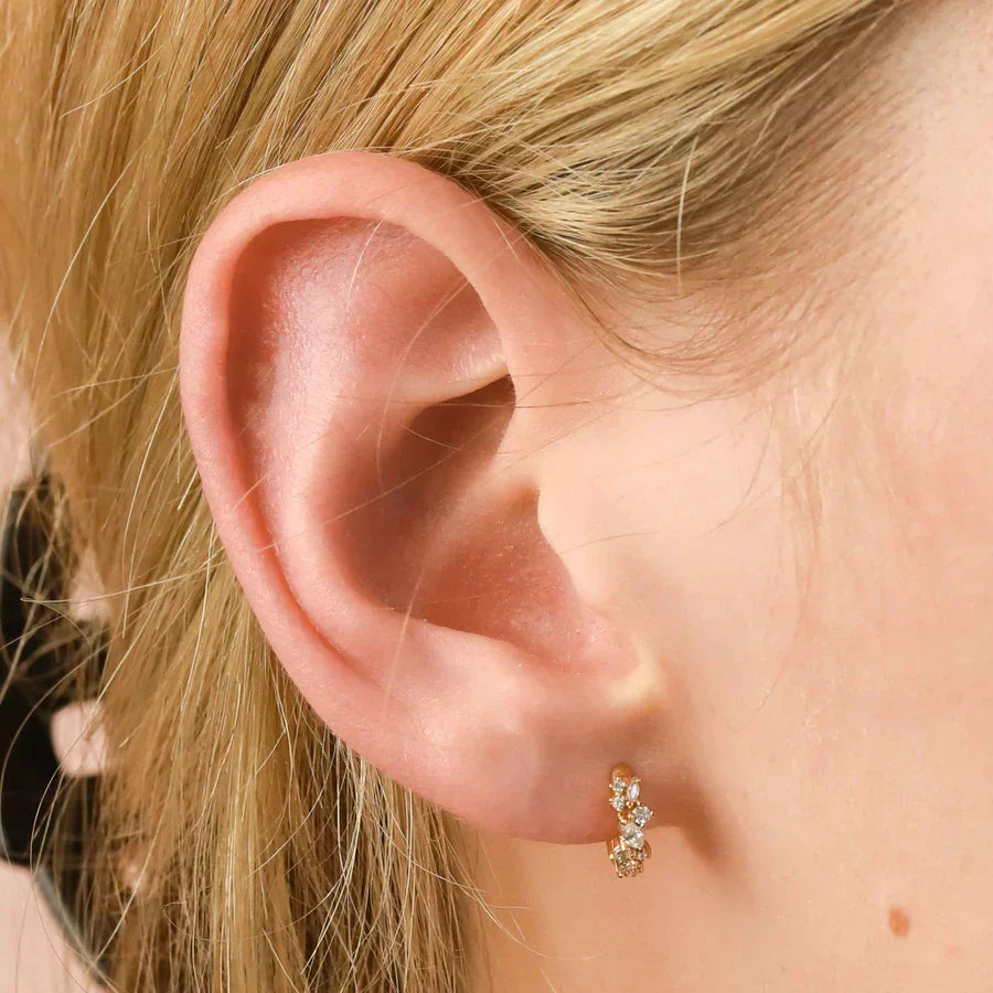 Aretes de Racimo de Cristal | Oro