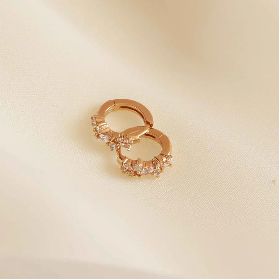 Aretes de Racimo de Cristal | Oro