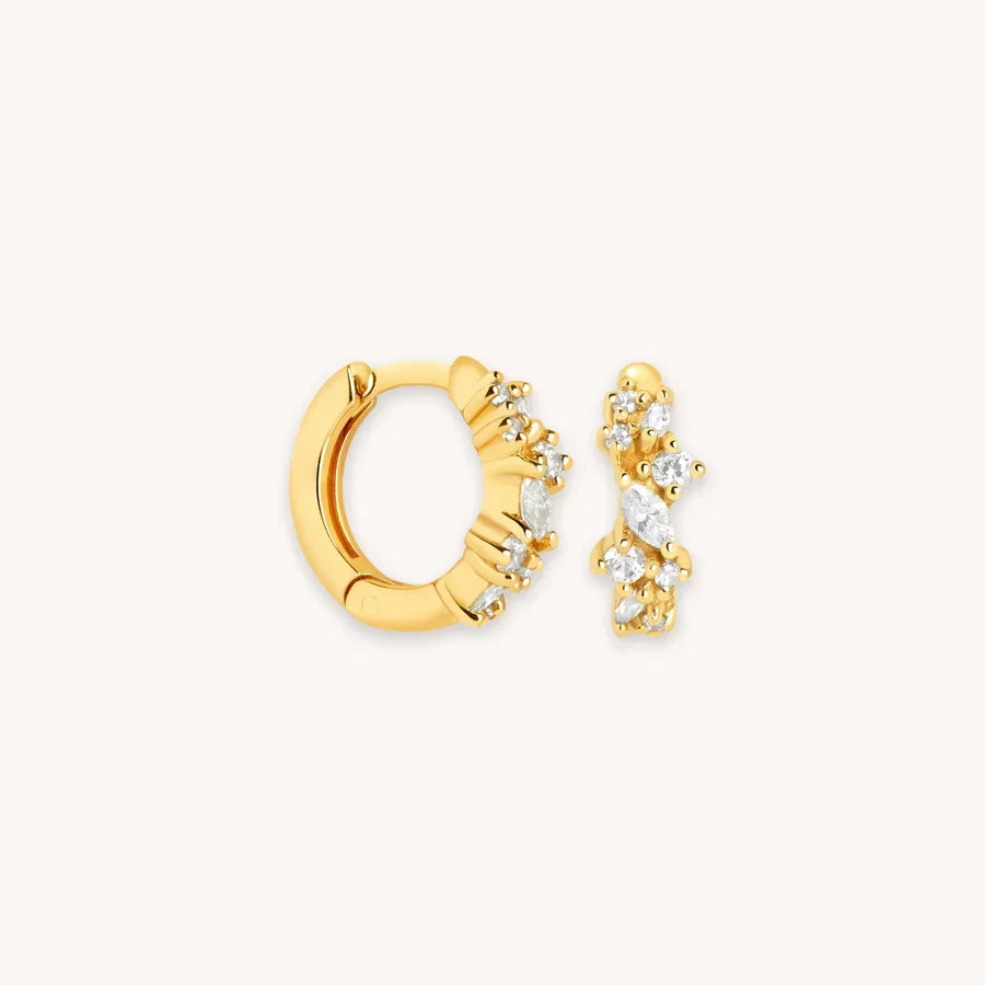 Aretes de Racimo de Cristal | Oro