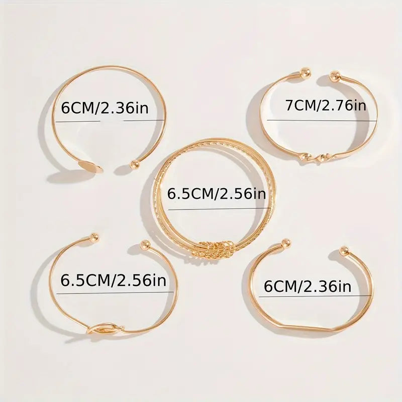 Juego de Pulseras Elegancia Anudada | Oro