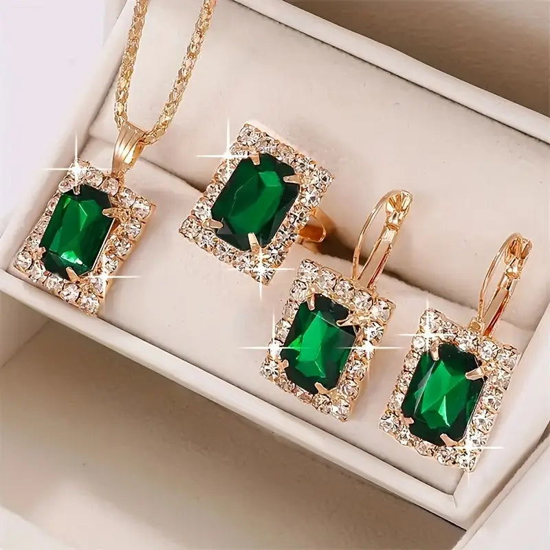 Juego de Joyería Sylvara Greenveil | Oro blanco