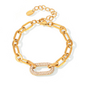 Juego de Joyería Cadena Eslabón Grueso Pavé | Oro
