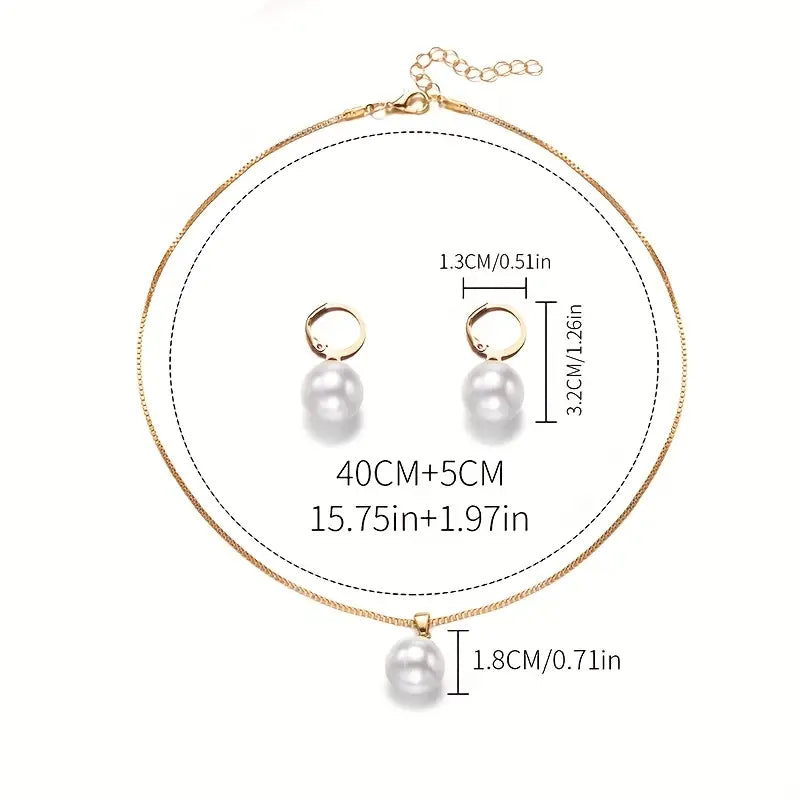 Juego de Joyería Perla Gracia Dorada | Oro