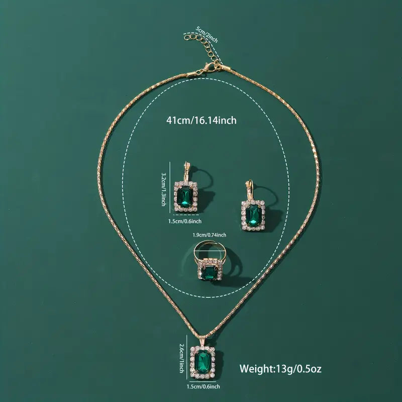 Juego de Joyería Sylvara Greenveil | Oro blanco