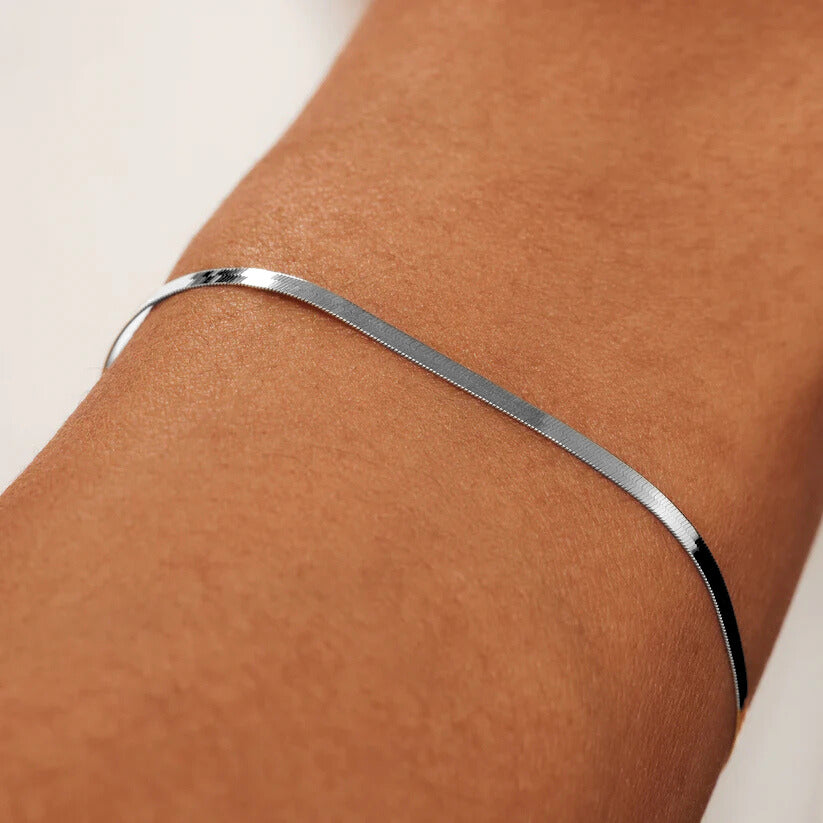 Pulsera Soleil Serpiente | Oro blanco